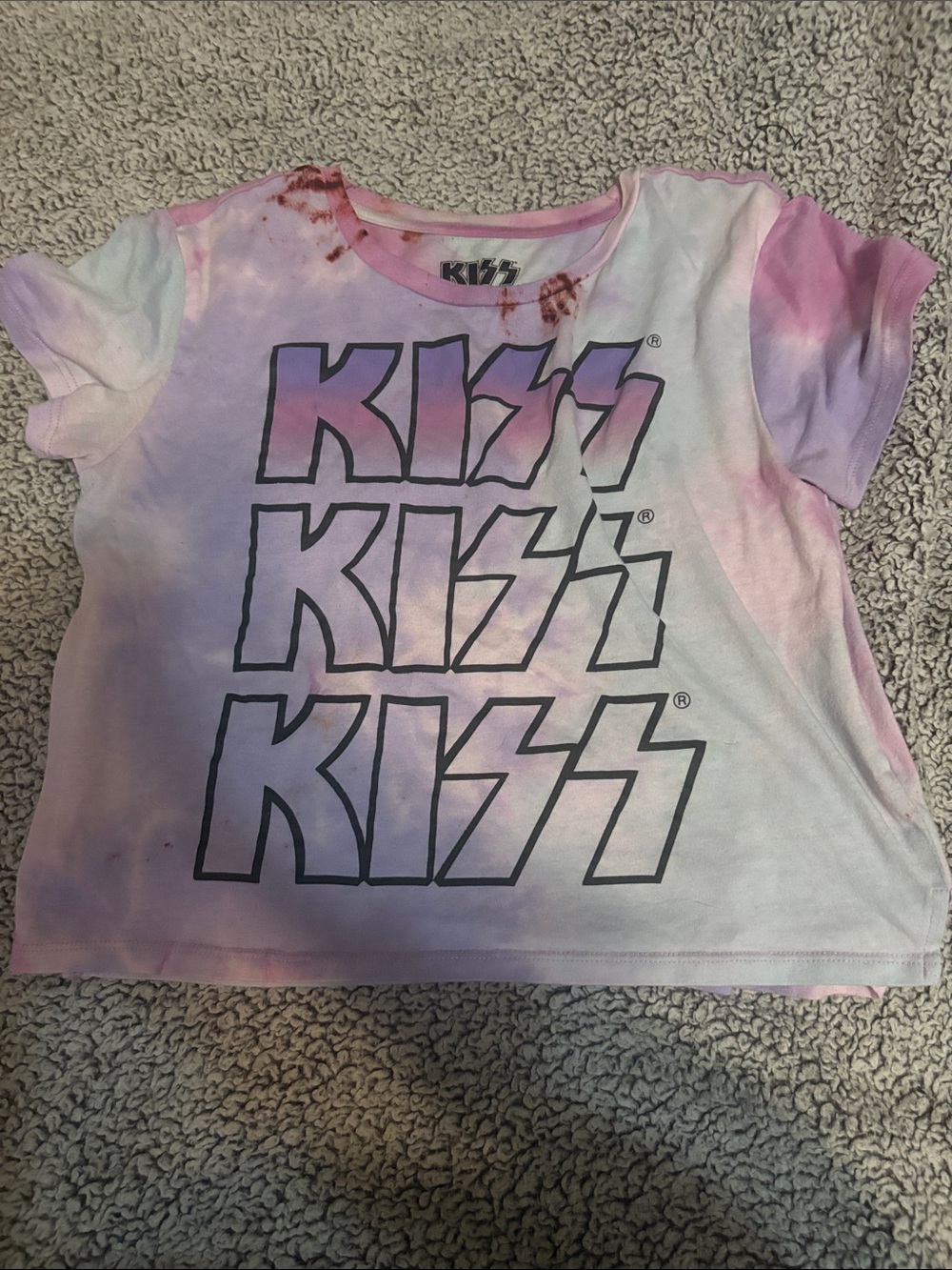 Kiss Pink Lavender Tie-Dye Logo Tee